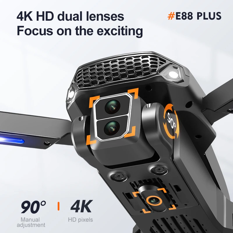 New E88 Plus Quadcopter Drone: - Drone Camera 4K ulasan dan harga
